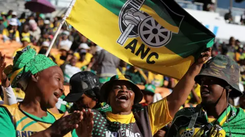 Reuters ANC supporters waving a flag