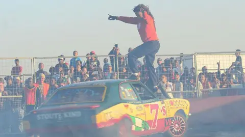 Getty Images Car spinners during a spinning event on June 14, 2014 at the Wheels & Smoke Spinning Arena in Alberton, South Africa