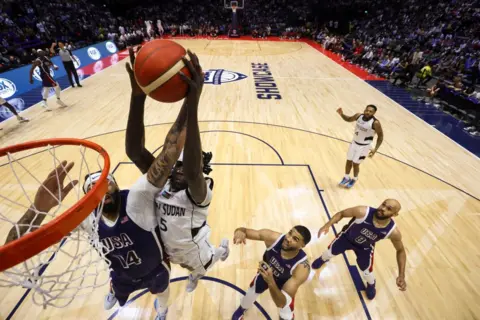 JOE MURPHY/GETTY IMAGES South Sudan play Team USA during a showcase in London, the UK - Saturday 20 July 2024