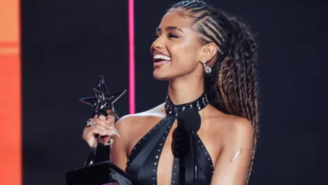 Reuters Tyla  accepts the award for Best International Act during the 2024 BET Awards on 30 June 2024