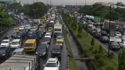 AFP An image of traffic in Nigeria