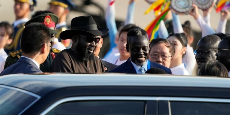 South Sudan's President Salva Kiir arrives in Beijing on 1 September 2024 for the Forum on China-Africa Cooperation . (Andy Wong / POOL / AFP)