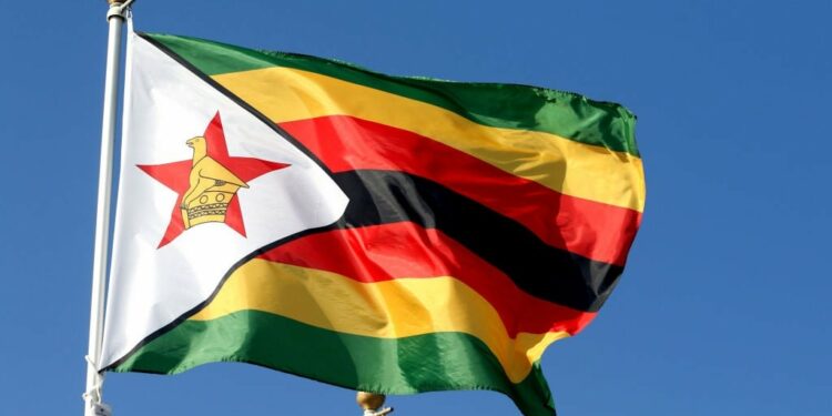 The flag of the Republic of Zimbabwe. (Maksim Konstantinov/SOPA Images/LightRocket via Getty Images).