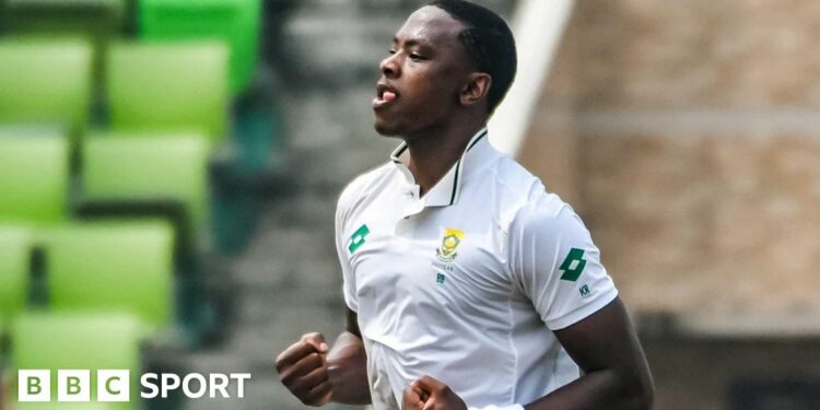 Kagiso Rabada celebrates a wicket