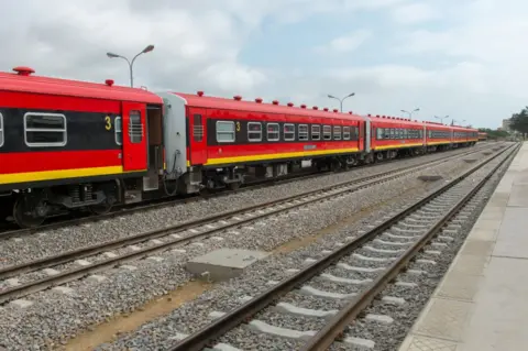 Getty Images Train between Lobito and Benguela in Angola