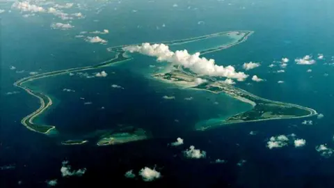 Reuters An aerial photo of the island Diego Garcia
